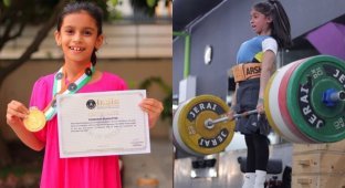 9-year-old weightlifter lifted 75 kg (5 photos + 1 video)