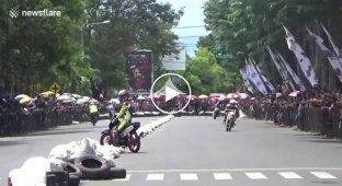Месть на кольцевых мотогонках в Индонезии