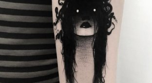 Мрачные чёрно-белые татуировки, которые пугают и завораживают одновременно (18 фото)