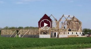 Как амиши строят дом за день всей общиной