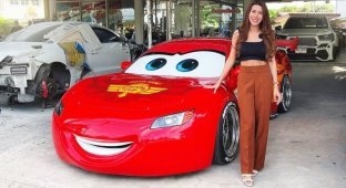 The most accurate and impressive copy of Lightning McQueen spotted in Thailand (8 photos + 1 video)