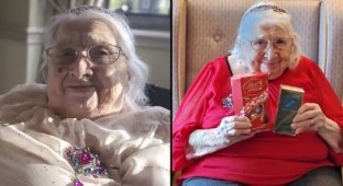 100-year-old woman reveals her longevity secret: don't talk to strangers (3 photos)