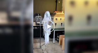 A ghost made from scrap materials