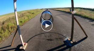 A guy from Rostov flew through a metal barrel at a speed of 70 km/h