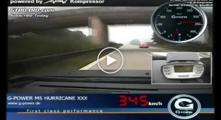 На G-Power BMW M5 Hurricane RR Recaches 357 км в час на автобане