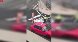 Рабочие перепутали буквы при разметке дороги