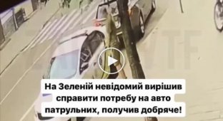 A guy in Lviv decided to get a police car dirty for the sake of a TikTok video