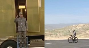 Президент Туркмении расстрелял мишени с велосипеда (4 фото + 1 видео)