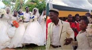 Африканский целитель женился в один день на 7 женщинах (4 фото)