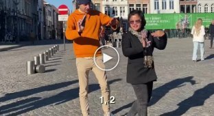 The guy asked passersby to show off their favorite dance moves