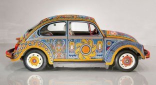 Volkswagen Beetle целиком покрытый бисером (7 фото)