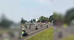 A Competition for the Youngest Motorcyclists Was Organized in Indonesia
