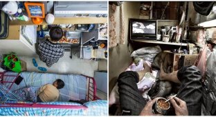 В каких условиях живут люди в Гонконге: ужасные "дома-гробницы" и металлические муравейники (16 фото)