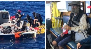 A sailor with a dog was rescued off the coast of Mexico after drifting in the Pacific Ocean for three months (2 photos + 1 video)