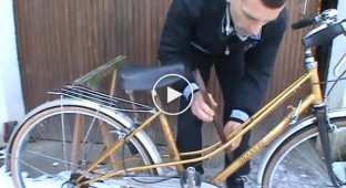 Прикольные трюки на винтажном велосипеде