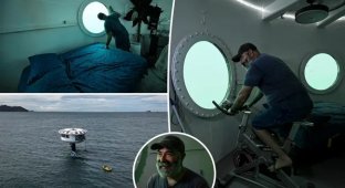 Немец прожил 120 дней под водой и установил новый мировой рекорд (2 фото + 2 видео)