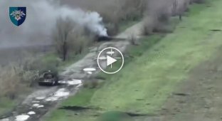 Бойцы 38 ОБрМП уничтожили российский танк Т-72 на Покровском направлении