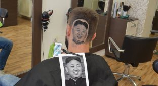 Парикмахер выстригает портреты знаменитостей на головах клиентов (16 фото)
