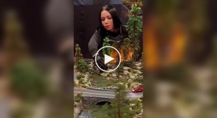 Impressive diorama of a forest fire