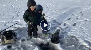 Taking children ice fishing is not a good idea.