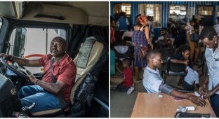 In Kenya, medical centers were opened for truck drivers to force them to get treatment (3 photos)