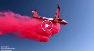 The power of water after being dropped from a firefighting aircraft