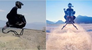 A flying bike in the spirit of "Star Wars" is presented (5 photos + 2 videos)