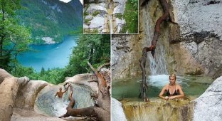 Путешественница купается в фантастической ванне над водопадом! (6 фото + 1 видео)