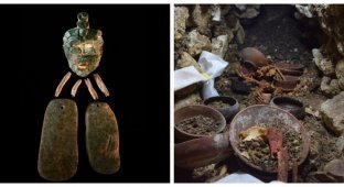 В гробнице правителя майя обнаружена нефритовая маска (5 фото)