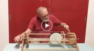 A man showed an unusual musical instrument