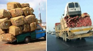 Drivers who seem to be able to transport loads of the most incredible dimensions in their cars (18 photos)
