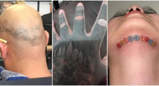 15 tattoos that could only be done by people who are not friends with their heads (16 photos)
