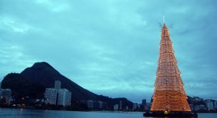 Плавучая рождественская елка в Рио-де-Жанейро (5 фото)