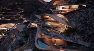 Saudi Arabia showed the project of W and JW Marriott hotels in the mountain resort of Trojena (4 photos)