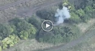 Український FPV-дрон знищує російську САУ «Мста-С» у Луганській області