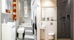 Гениальные решения для небольших ванных комнат (28 фото)