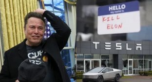 Неизвестные обстреляли автосалон Tesla и призвали убить Илона Маска (5 фото)