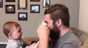When dad shaved his beard, the little girl didn’t recognize him. The child's reaction brings me to tears
