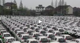 Entire fields of discarded electric vehicles and electric bicycles in China