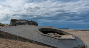 What do the remains of the German barrier wall of bunkers along the Atlantic look like, left over from World War II (5 photos)