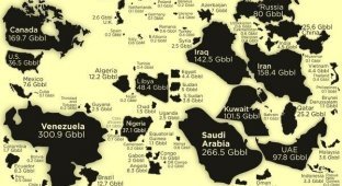 Все мировые запасы нефти по странам в одной картинке (1 фото)