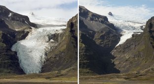 Тревожный звоночек: ледники Исландии в 1989 году и сейчас (8 фото)
