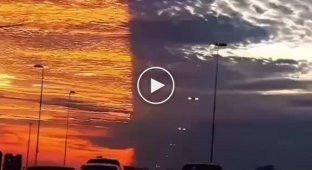 Эффектный закат в небе над Флоридой