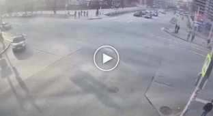 In Yekaterinburg, a car at full speed knocked down an extreme electric scooter