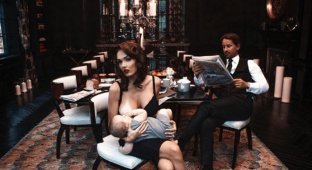 Наследница миллиардера кормит грудью во время фотосессии (16 фото)