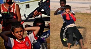 Играющие в войну дети в Бенгази, Ливия (14 фото)