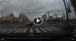 Violent collision of two cars in St. Petersburg