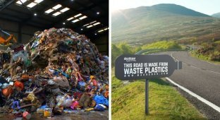 Шотландская компания делает дорожное покрытие из пластиковых отходов (7 фото + 1 видео)