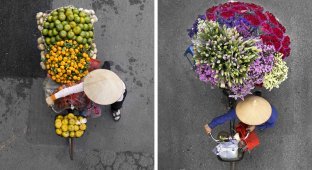 Вьетнамские уличные торговцы - воплощение гармонии (13 фото)