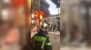 Oil refinery in Ryazan after a drone attack